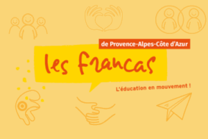 logo FRANCAS provence Alpes Cote d'Azur sur fond jaune -