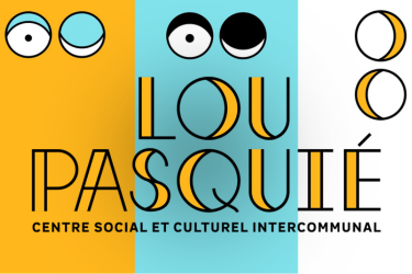Logo centre social lou pasquié avec éléments design yeux